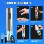 5-in-1 Electric Wine Opener Set - Silver