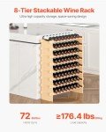 Modular Wine Rack for 72 Bottles - Bamboo