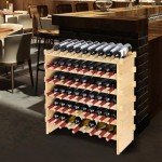 Modular Wine Rack for 72 Bottles - Bamboo