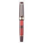 Wine Red Acrylic Fountain Pen with Gold Trim