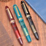 Wine Red Acrylic Fountain Pen with Gold Trim