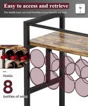 3-Tier Freestanding Wine Rack with Wood Top
