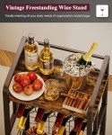 3-Tier Freestanding Wine Rack with Wood Top