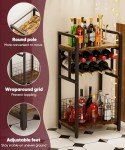 3-Tier Freestanding Wine Rack with Wood Top
