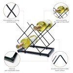 Modern Black Metal Wine Rack for 5 Bottles