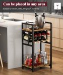 3-Tier Freestanding Wine Rack with Wood Top