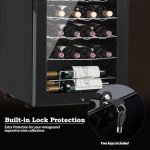 24-Bottle Ultra-Quiet Wine Cooler with Lock