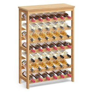 42-Bottle Free-Standing Bamboo Wine Rack Storage