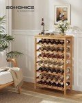 42-Bottle Free-Standing Bamboo Wine Rack Storage