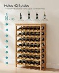 42-Bottle Free-Standing Bamboo Wine Rack Storage