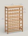 42-Bottle Free-Standing Bamboo Wine Rack Storage