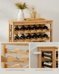 42-Bottle Free-Standing Bamboo Wine Rack Storage