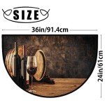 Red Wine Glass Half Round Doormat for Home