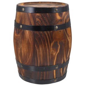 Wooden Wine Barrel Planter with Nautical Design