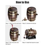 3L Oak Barrel Dispenser for Wine and Spirits