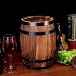 Wooden Wine Barrel Planter with Nautical Design