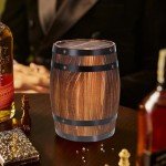 Wooden Wine Barrel Planter with Nautical Design