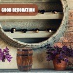 Wooden Wine Barrel Planter with Nautical Design