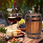 Wooden Wine Barrel Planter with Nautical Design
