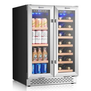 Dual Zone Wine & Beverage Cooler with Glass Door