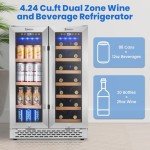 Dual Zone Wine & Beverage Cooler with Glass Door