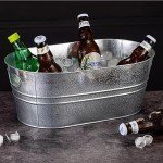 4 Gallon Galvanized Ice Bucket Set for Parties