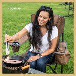 Portable Camping Chair with Wine Glass & Cooler