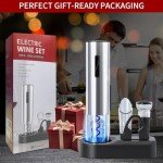 6-in-1 Electric Wine Opener Gift Set - Silver
