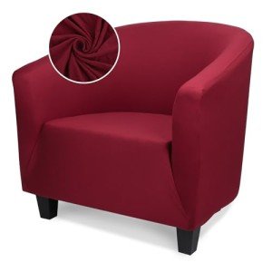 Wine Red Stretch Club Chair Slipcover for Armchairs