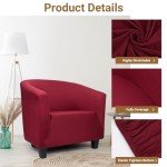 Wine Red Stretch Club Chair Slipcover for Armchairs