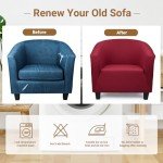 Wine Red Stretch Club Chair Slipcover for Armchairs