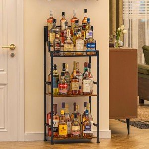 Trapezoidal Liquor Cabinet Bar and Wine Rack
