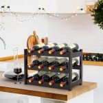 Bamboo 3-Tier Wine Rack for 12 Bottles
