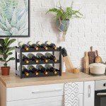 Bamboo 3-Tier Wine Rack for 12 Bottles