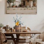 Vintage Wood Wine Barrel Vase Set - 2 Pcs