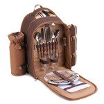 Picnic Backpack for Two with Wine Holder