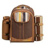 Picnic Backpack for Two with Wine Holder