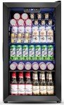 Compact Glass-Door Beverage Fridge for Wine & Beer