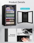 Compact Glass-Door Beverage Fridge for Wine & Beer