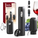 Electric Wine Opener Set with Foil Cutter & Aerator