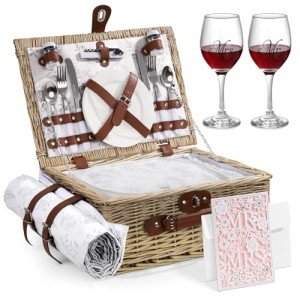 Stylish Picnic Basket Set for Couples