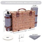 Wine Picnic Basket Set with Blanket for Two