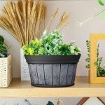 12-Pc Distressed Oak Wine Barrel Planters