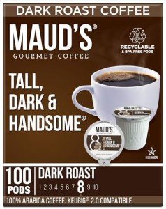 Maud's Dark Roast Coffee Pods, 100 Count