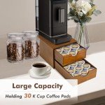 Wooden K Cup Organizer with Two Drawers