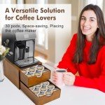 Wooden K Cup Organizer with Two Drawers