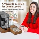 Wooden K Cup Organizer with Two Drawers