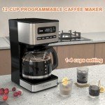 REVOTRA 12-Cup Programmable Coffee Maker with Timer