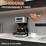 REVOTRA 12-Cup Programmable Coffee Maker with Timer