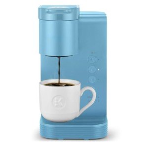 Compact Sky Blue Single Serve Coffee Maker